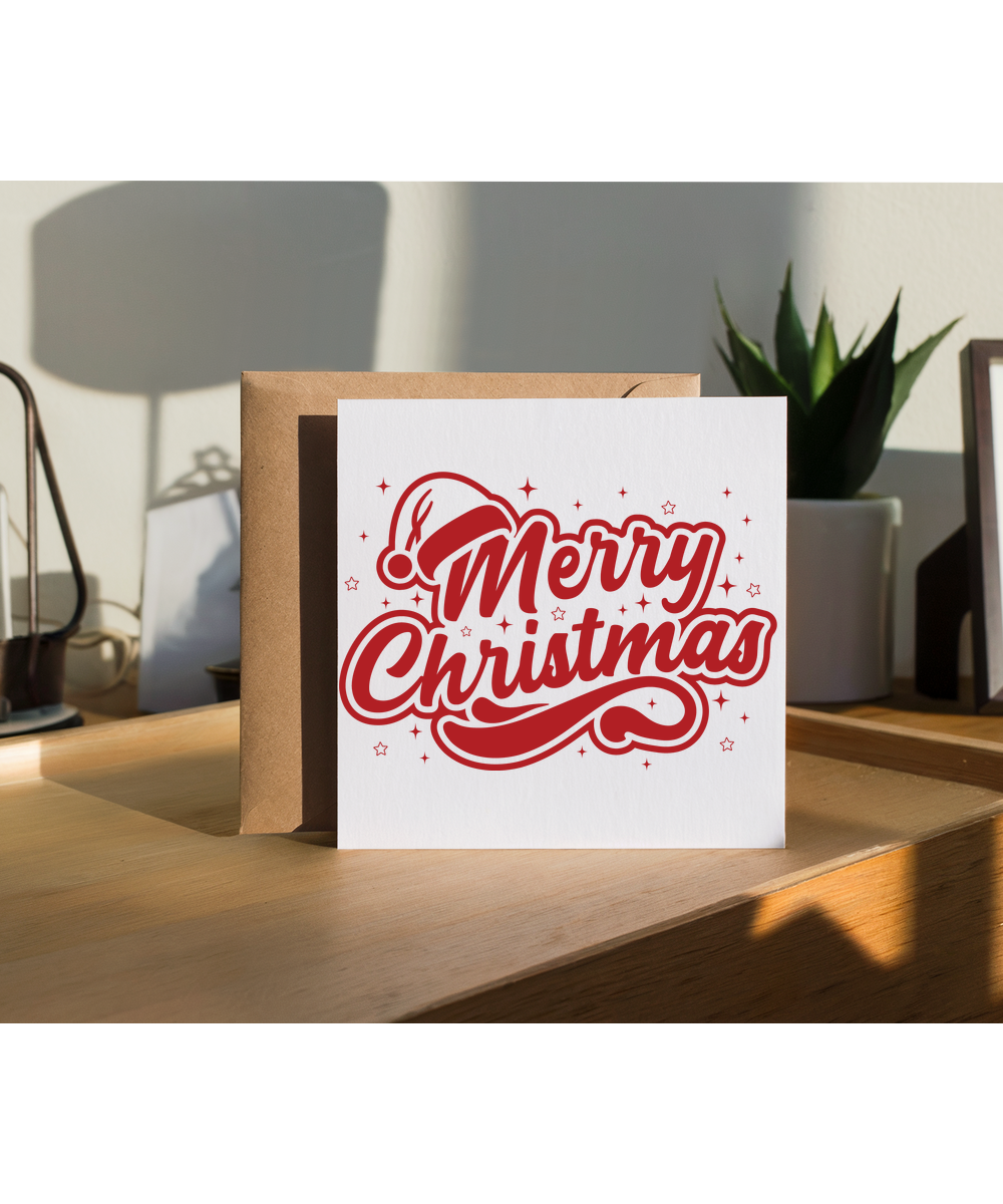 Merry Christmas graphic santa hat