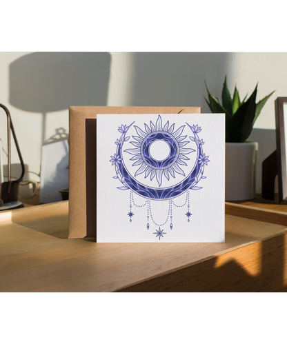 Mandala Sun and Moon Crescent Boho Soft Calm Girl Energy