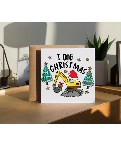 Boys Christmas Digger Design I Dig Christmas