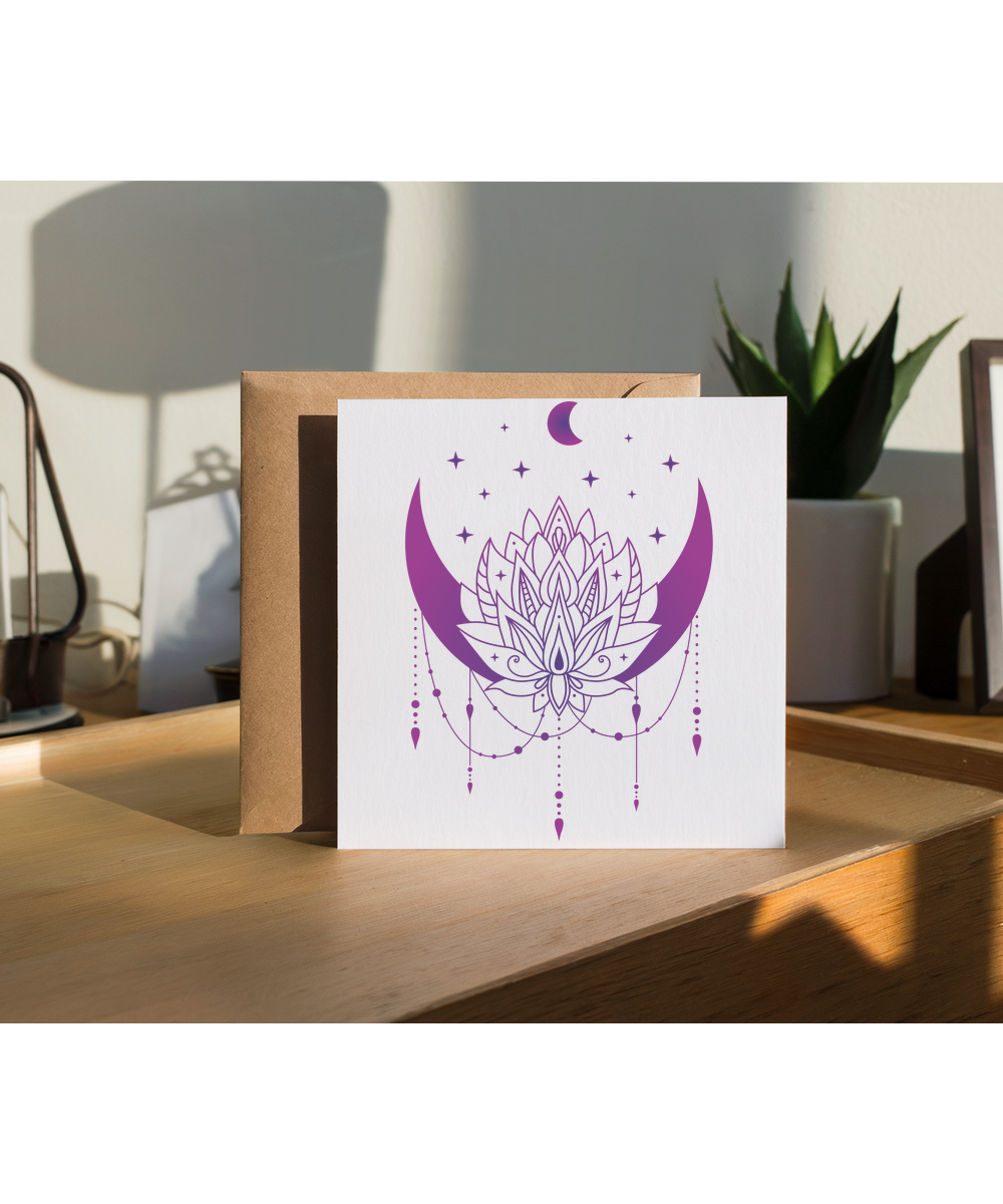 Mandala Lotus Moon Boho Soft Calm Girl Energy