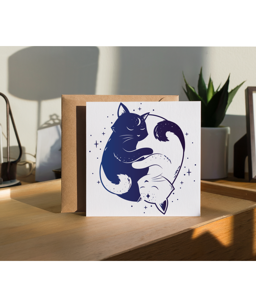 Yin Yang Cats Celestial Cosmic Dream Fantasy