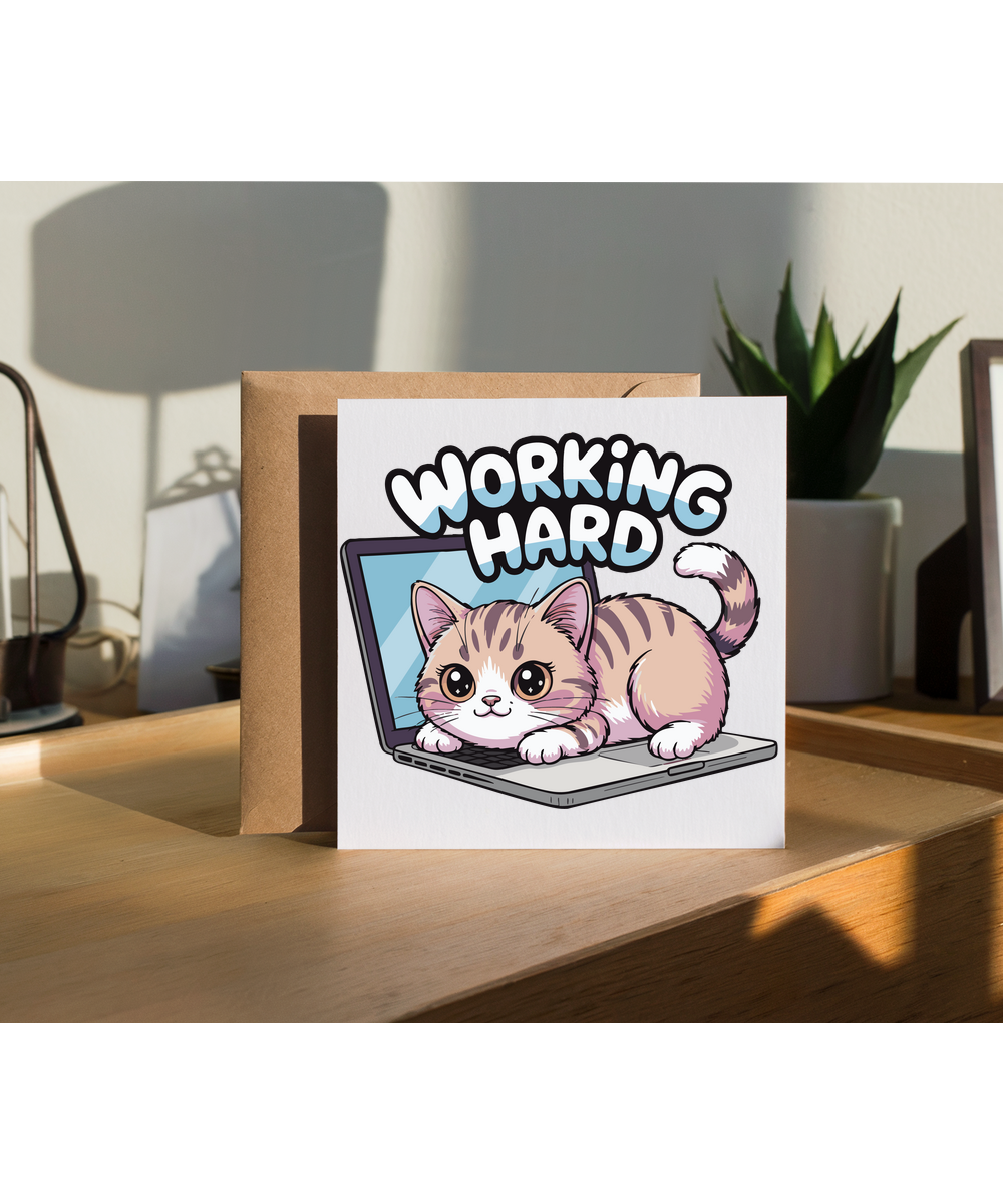 working card kitten laptop