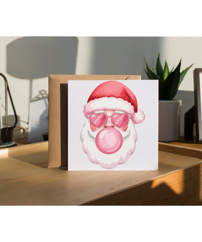 Christmas girly santa pink heart sunglasses and bubblegum