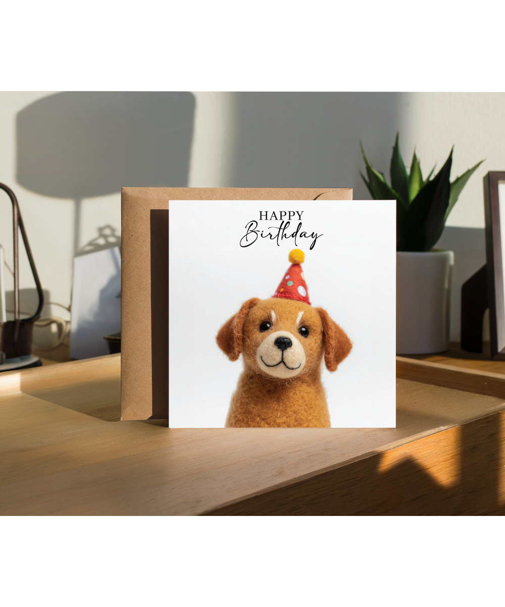 Birthday 2D felt style dog