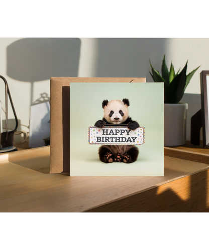 Happy Birthday card panda cute for her