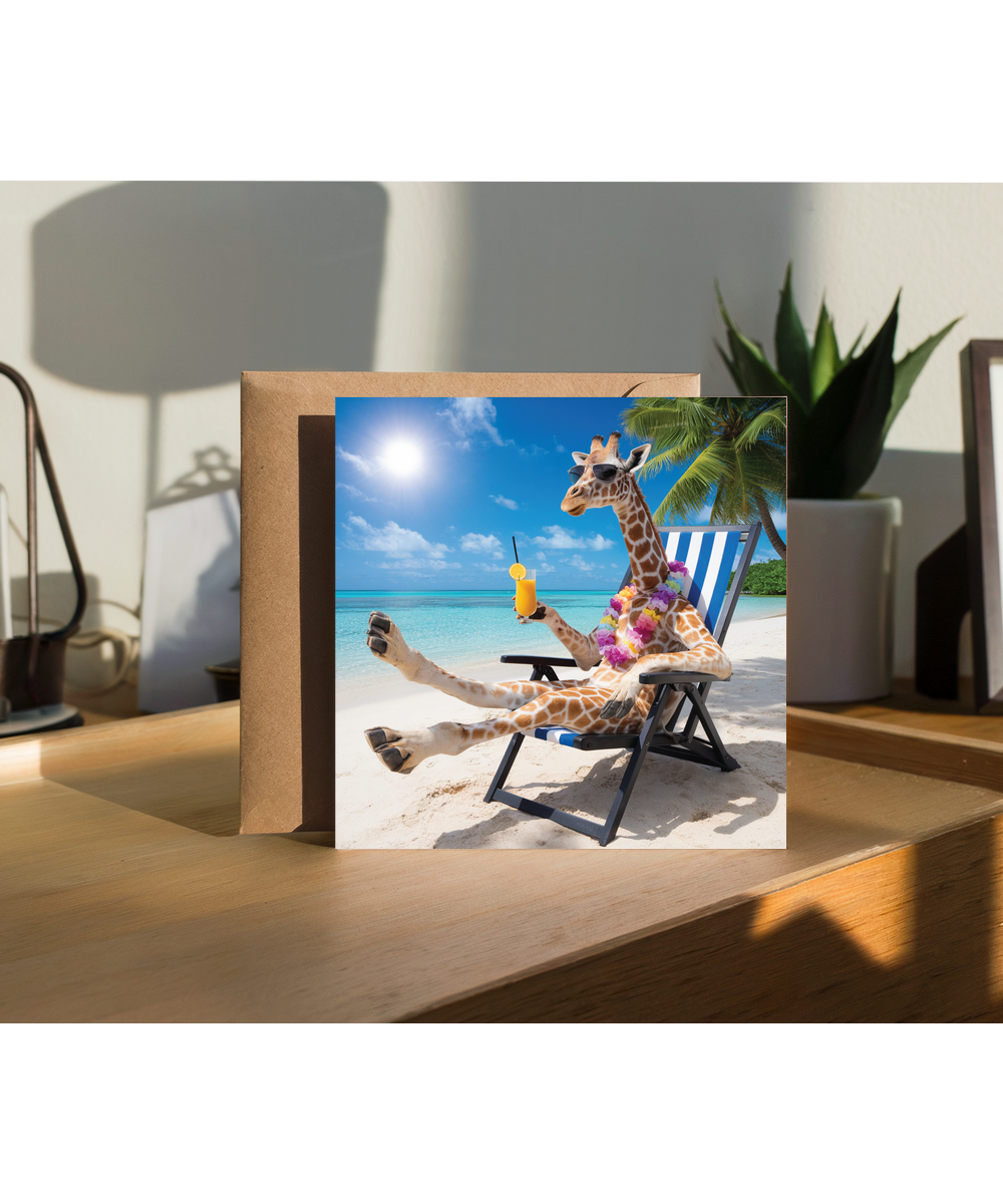Giraffe on the beach