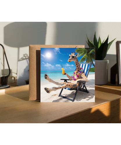 Giraffe on the beach