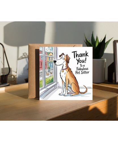 Funny Dog Thank You Card To a Fabulous Pet Sitter