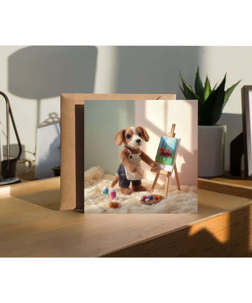 2D felt style dog artist