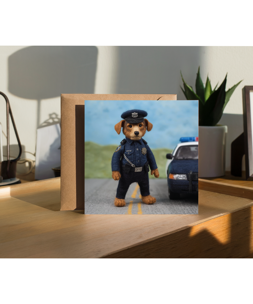 2D felt style dog Police officer