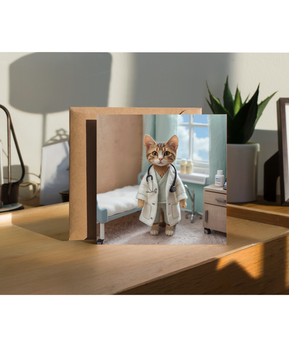 2D felt style cat doctor