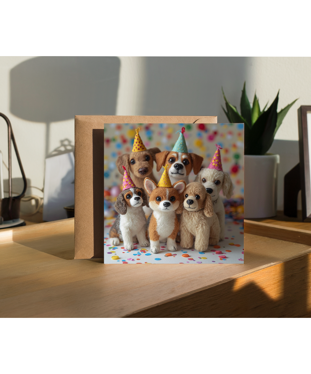 2D Felt Style Birthday party dogs
