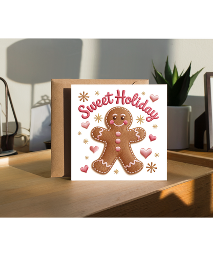 Embroidered style sweet holiday christmas gingerbread