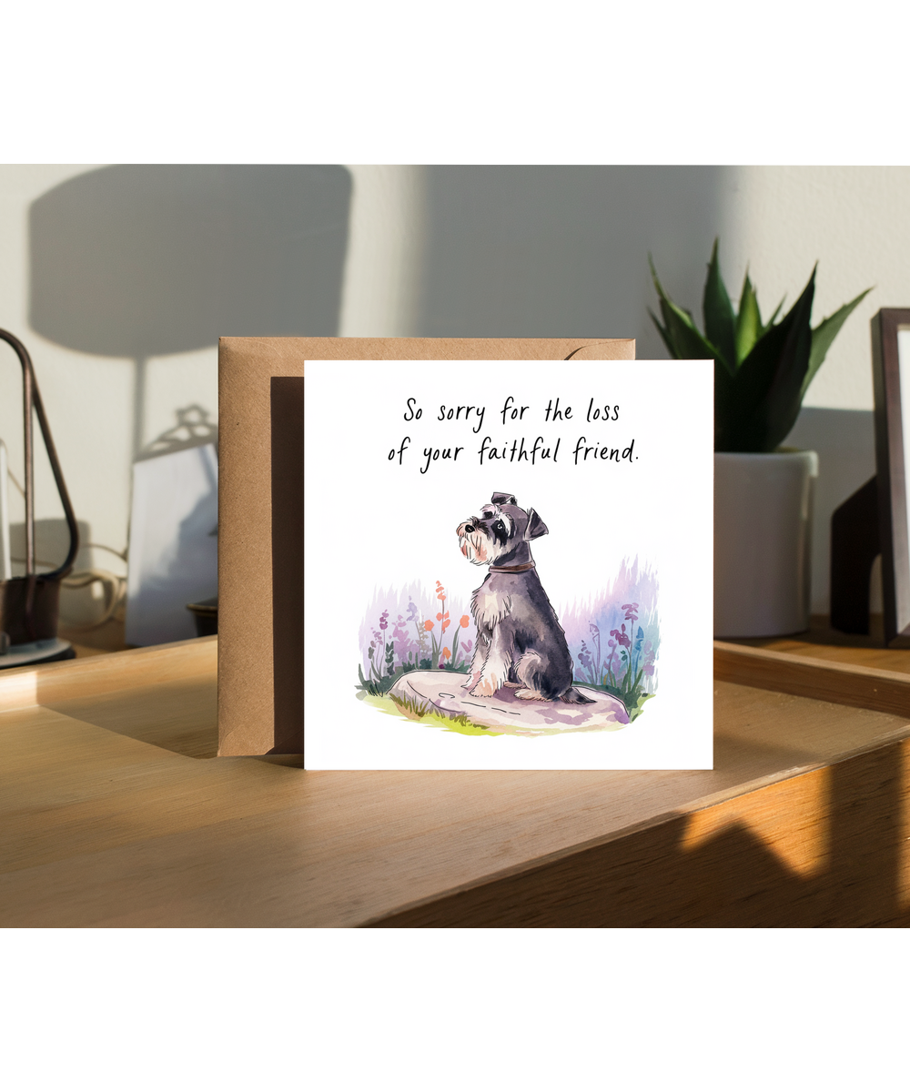 Sympathy Card for the Loss of a Pet Dog Faithful Friend Miniature Schnauzer