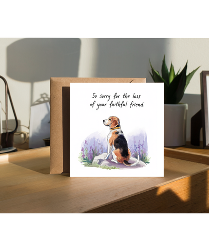 Sympathy Card for the Loss of a Pet Dog Faithful Friend Beagle