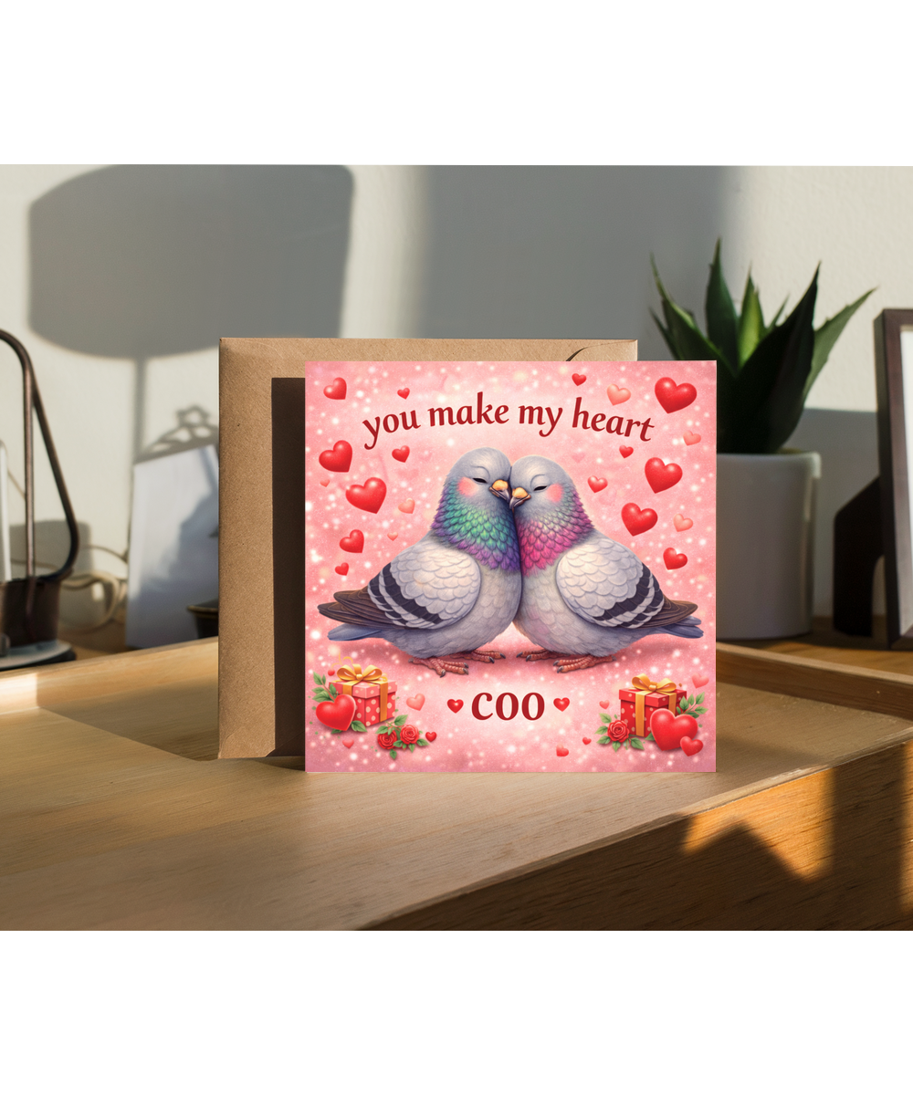 You make my heart coo anniversary, valentine's day