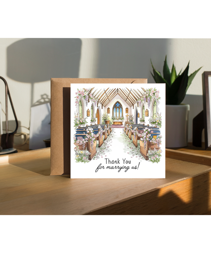 Wedding Officiant Thank You Card for Parish Priest or Vicar Thank You for Marrying Us