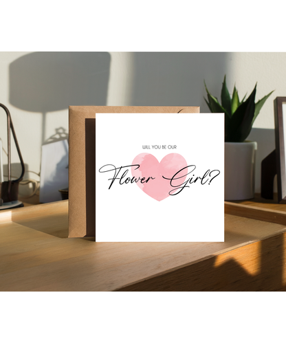 Will you be our flower girl pink