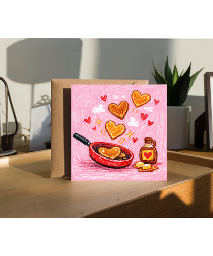 Valentines wax crayon heart pancakes