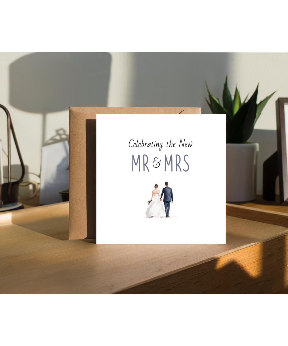 Elegant Wedding Greeting Card Celebrating the New Mr and Mrs