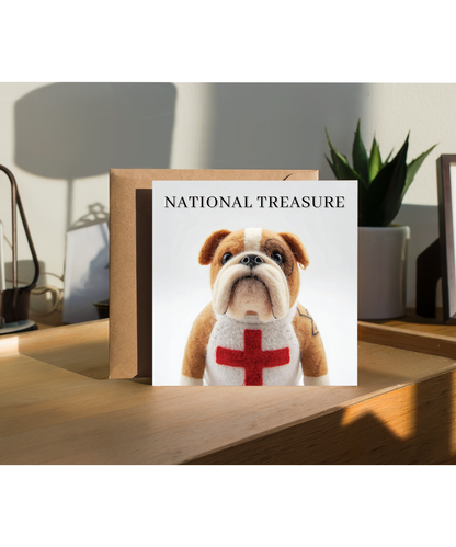 2D felt style english bulldog patriotic st georges cross