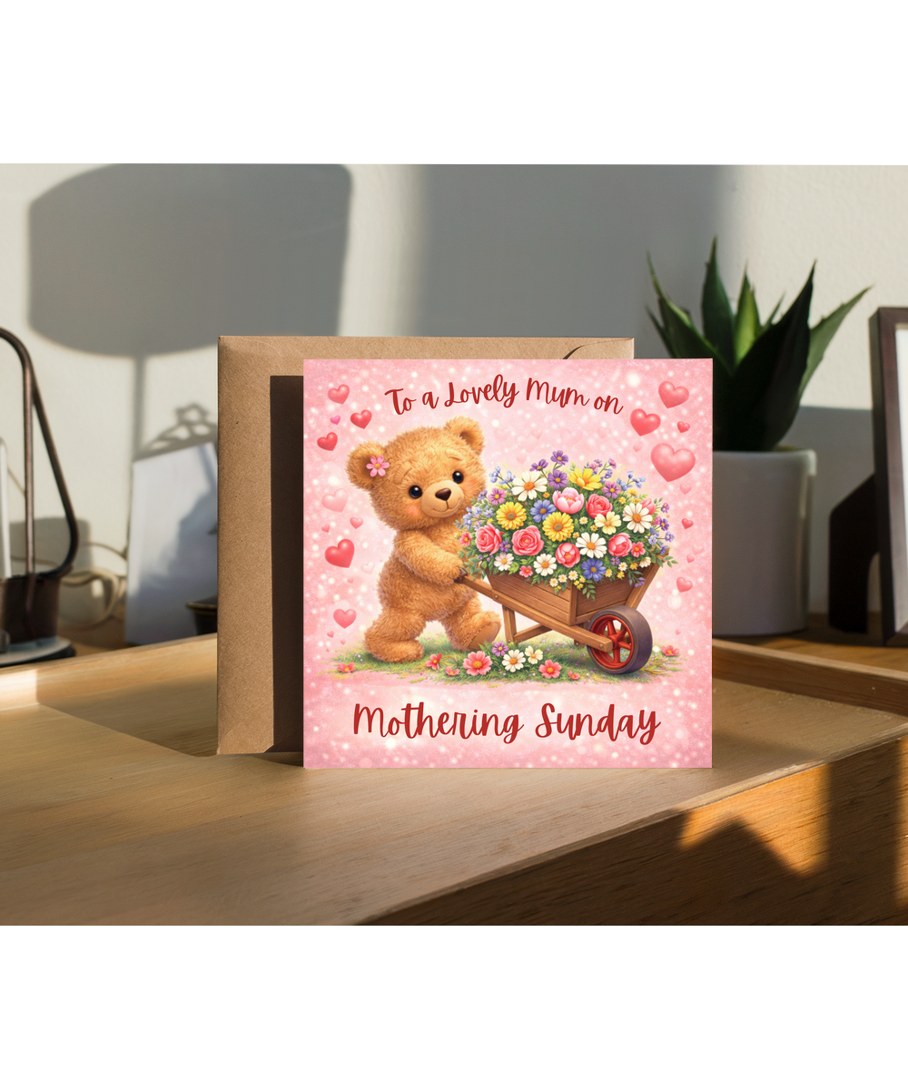 To a lovely mum on Mothering Sunday, adorable teddy