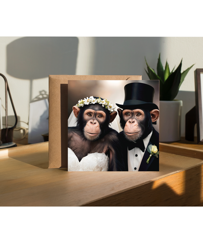 funny Chimpanzee bride and groom