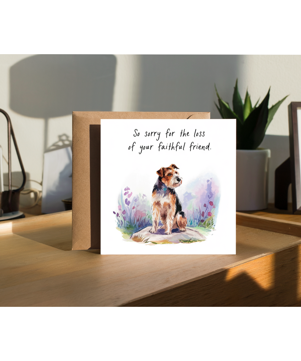 Sympathy Card for the Loss of a Pet Dog Faithful Friend Border Terrier