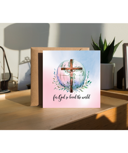 For God so loved the world Card Bible quote Christian Jesus
