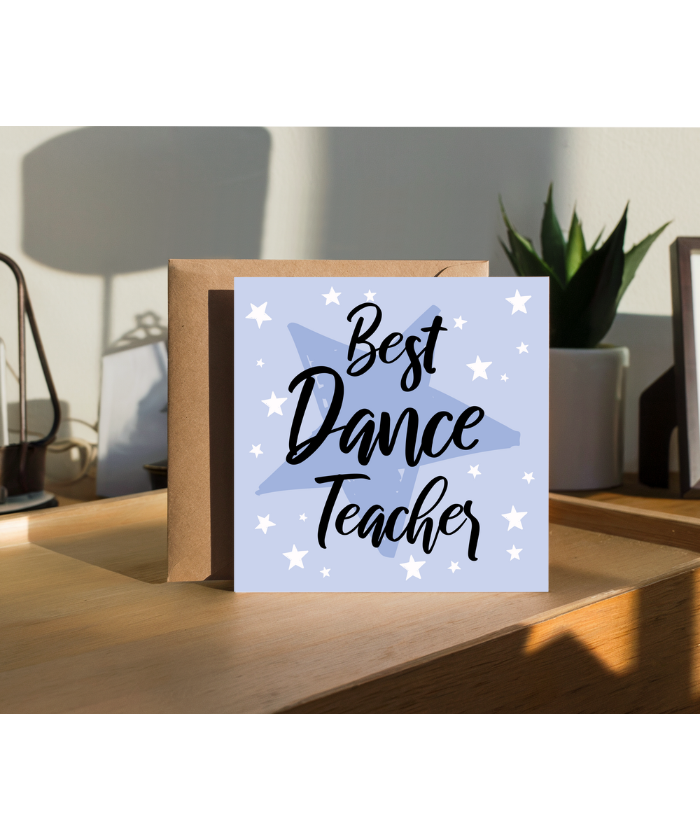 Teacher Thank You Card Star Design Best Dance Teacher