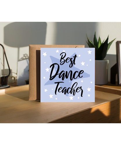 Teacher Thank You Card Star Design Best Dance Teacher