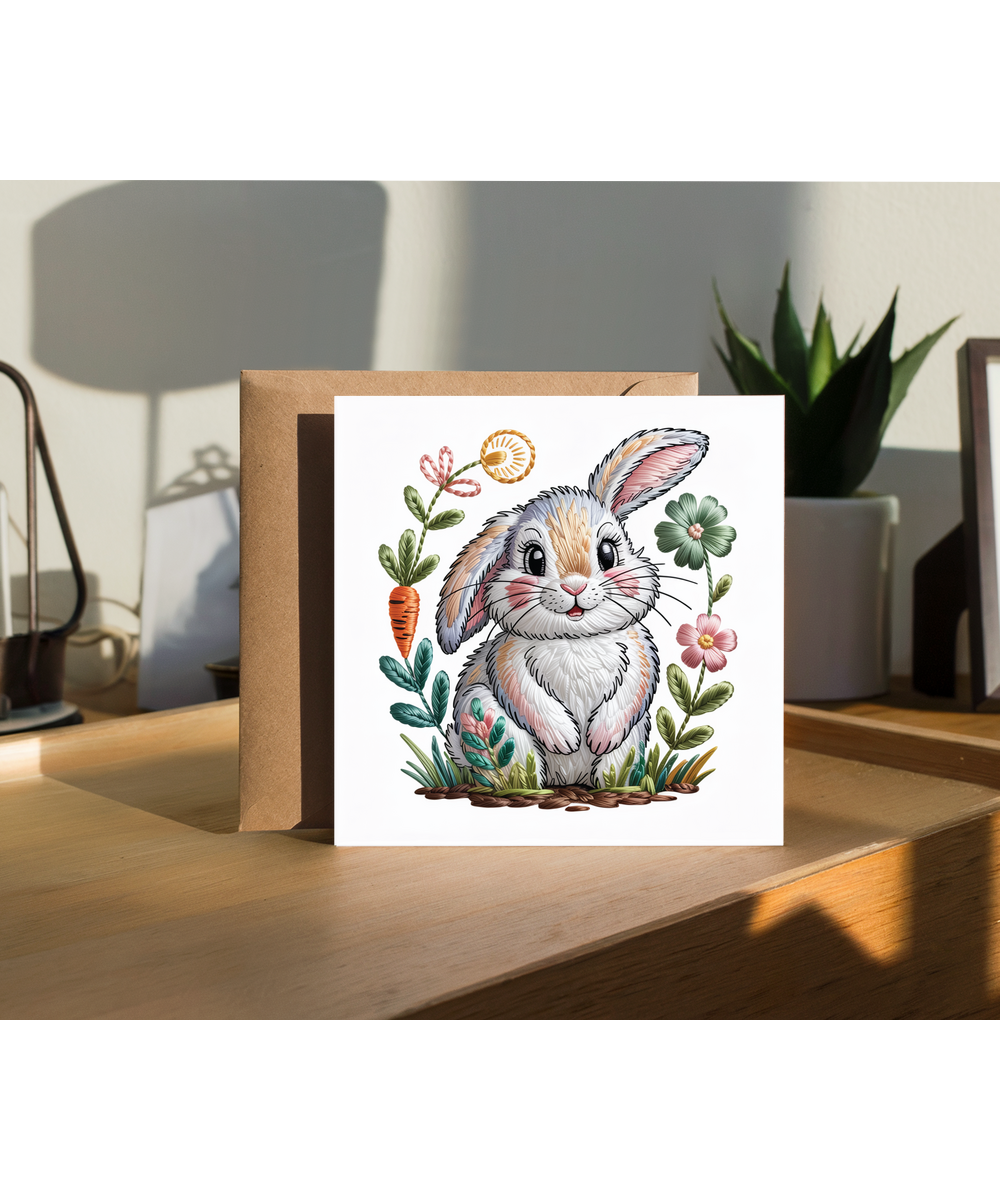 Embroidered style bunny rabbit