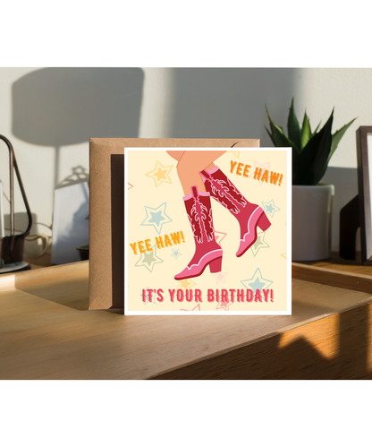orange and yellow yee haw cowboy birthday