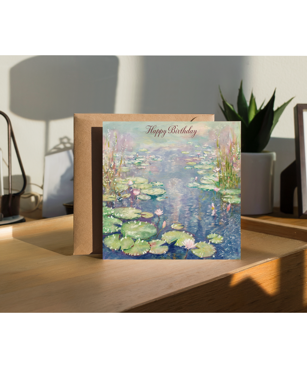 Happy Birthday Card Money Water Lilies