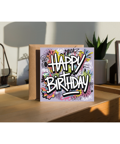 Happy Birthday Card graffiti doodles street art