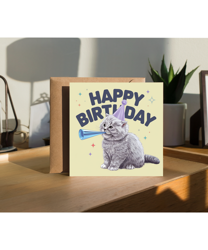 Happy Birthday Grey kitten