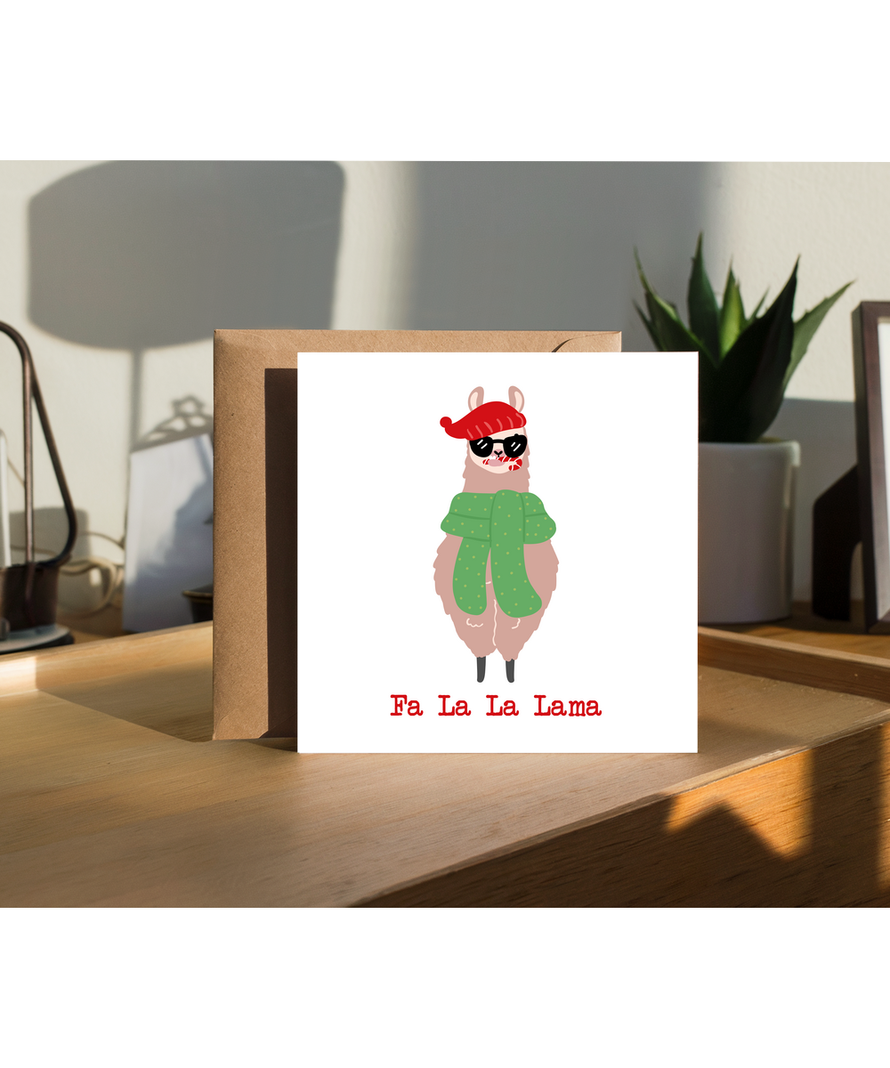 Funny Christmas Card for Friend Fa La La Lama