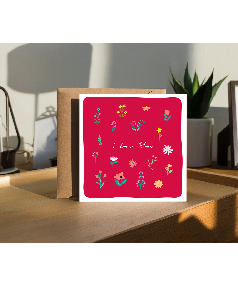 Valentines I Love You Spring Flowers