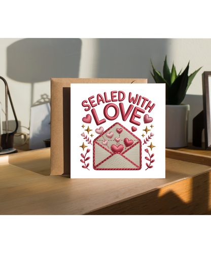 Embroidered style sealed with love valentines
