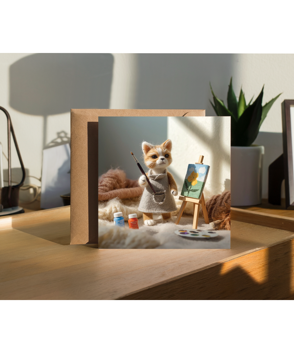 2D felt style cat painter