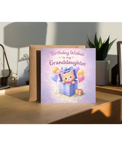 Birthday wishes to my Granddaughter adorable kitten