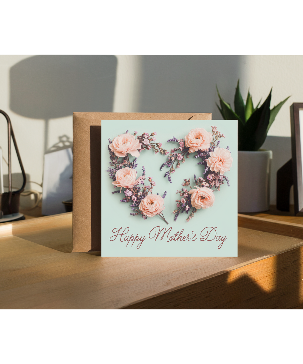 Happy Mother’s Day Card Flowers in a heart for Her