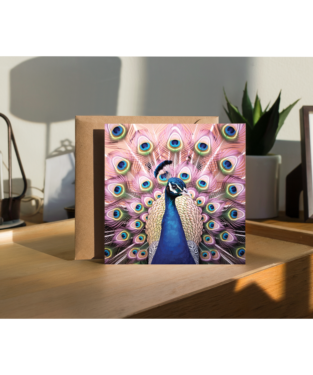 Pink feathered Peacock