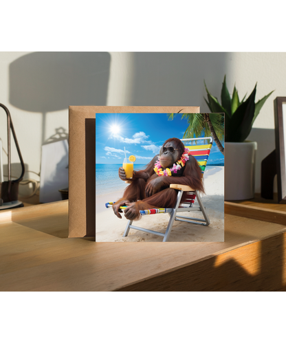 Orangutan on the beach