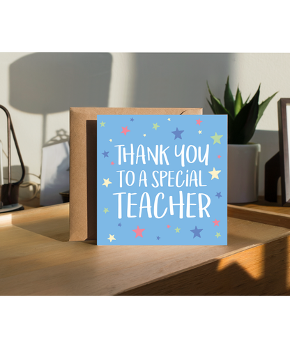 Teacher Thank You Card Nursery Primary School with Starry Design