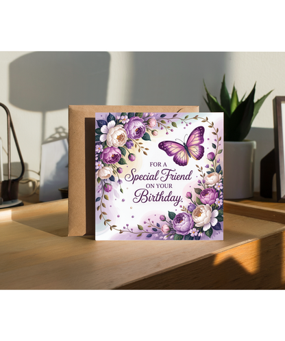 Purple Butterfly and Flowers for a special friend