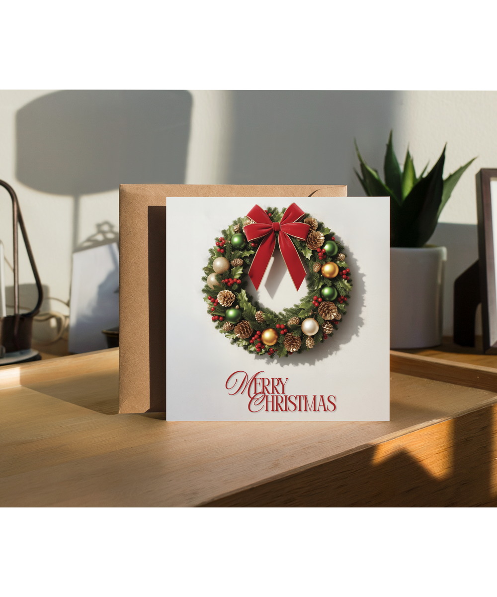 3D effect Wreath Merry Christmas