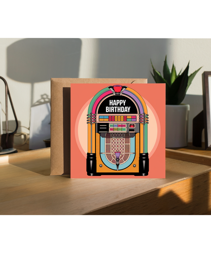 Happy Birthday Card Jukebox vintage