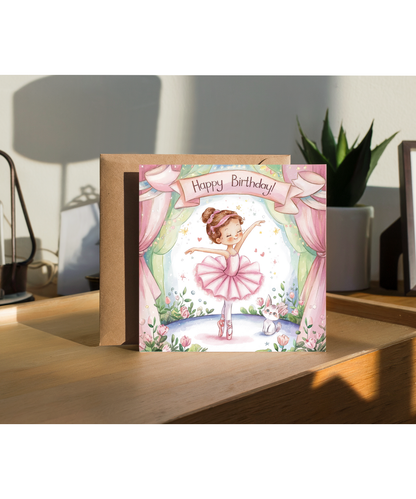 Little Ballerina Birthday Card for Daughter Granddaughter Niece