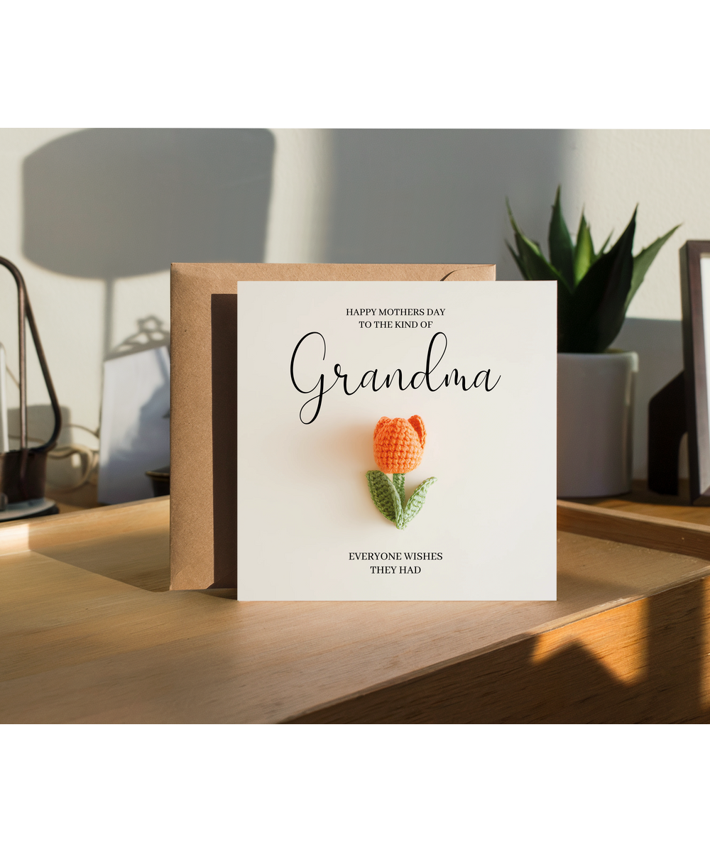 Happy Mothers Day Grandma crocheted tulip